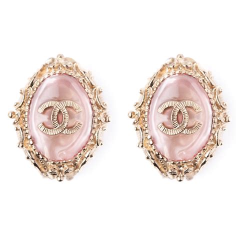 chanel earrings pink|Chanel earrings cost.